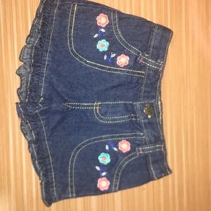 floral denim shorts (3T)